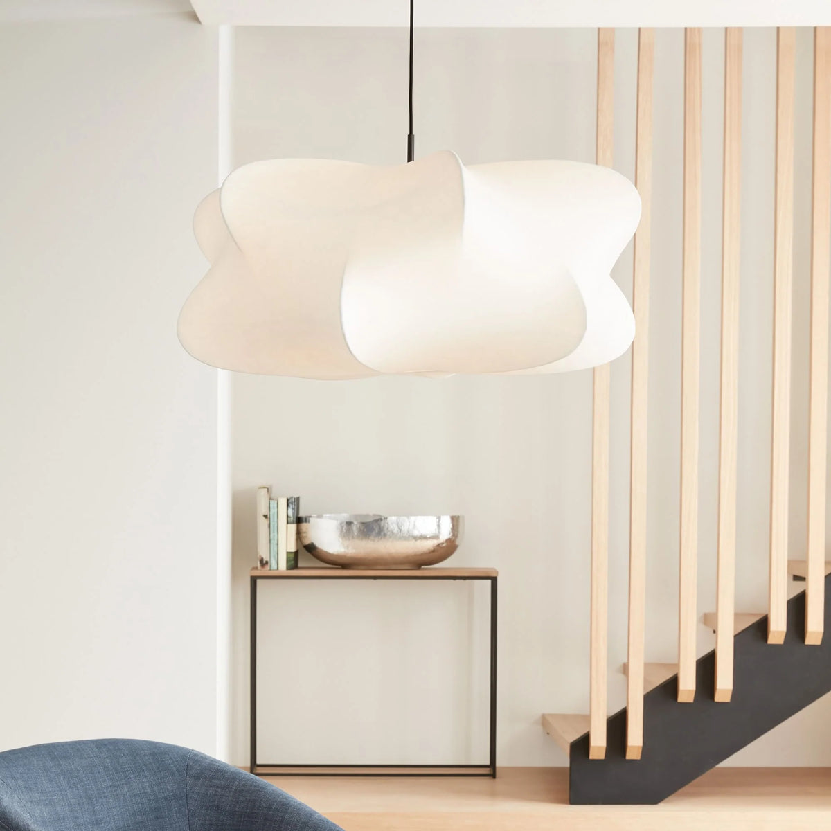Elegant Cocoon | Pendant Light with Adjustable Height & Silk Shade | Modern Ceiling Fixture for Warm Ambient Illumination 3