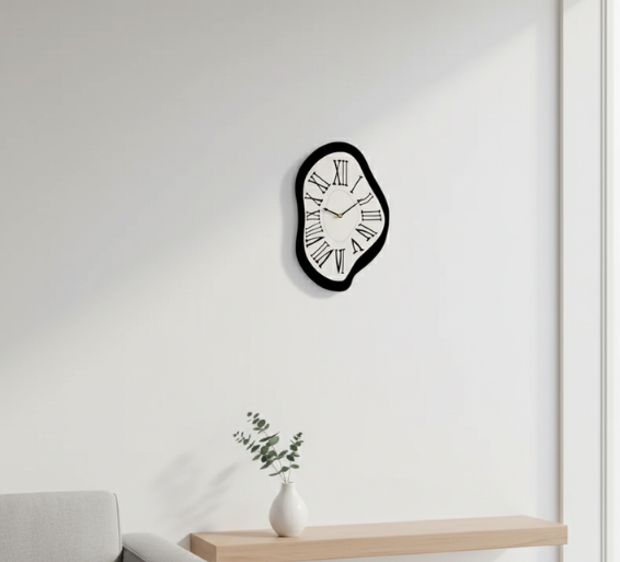 Surrealist Large Wall Clock with Silent Movement | Unique Wall Clock Decor for Home and Office