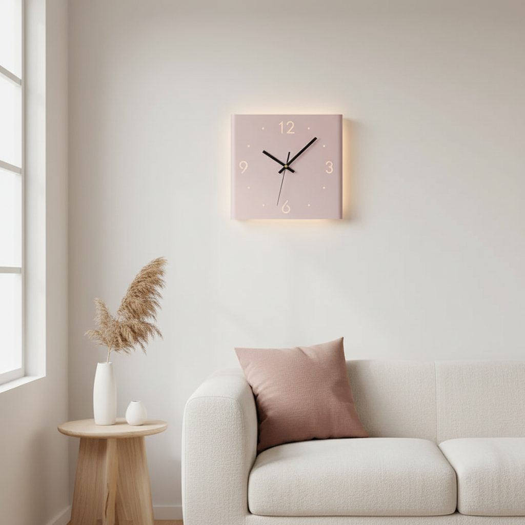 Modern Wall Clock | Double-Sided Square Design with Illuminated Display | Stylish Wall Clock Decor for Any Space