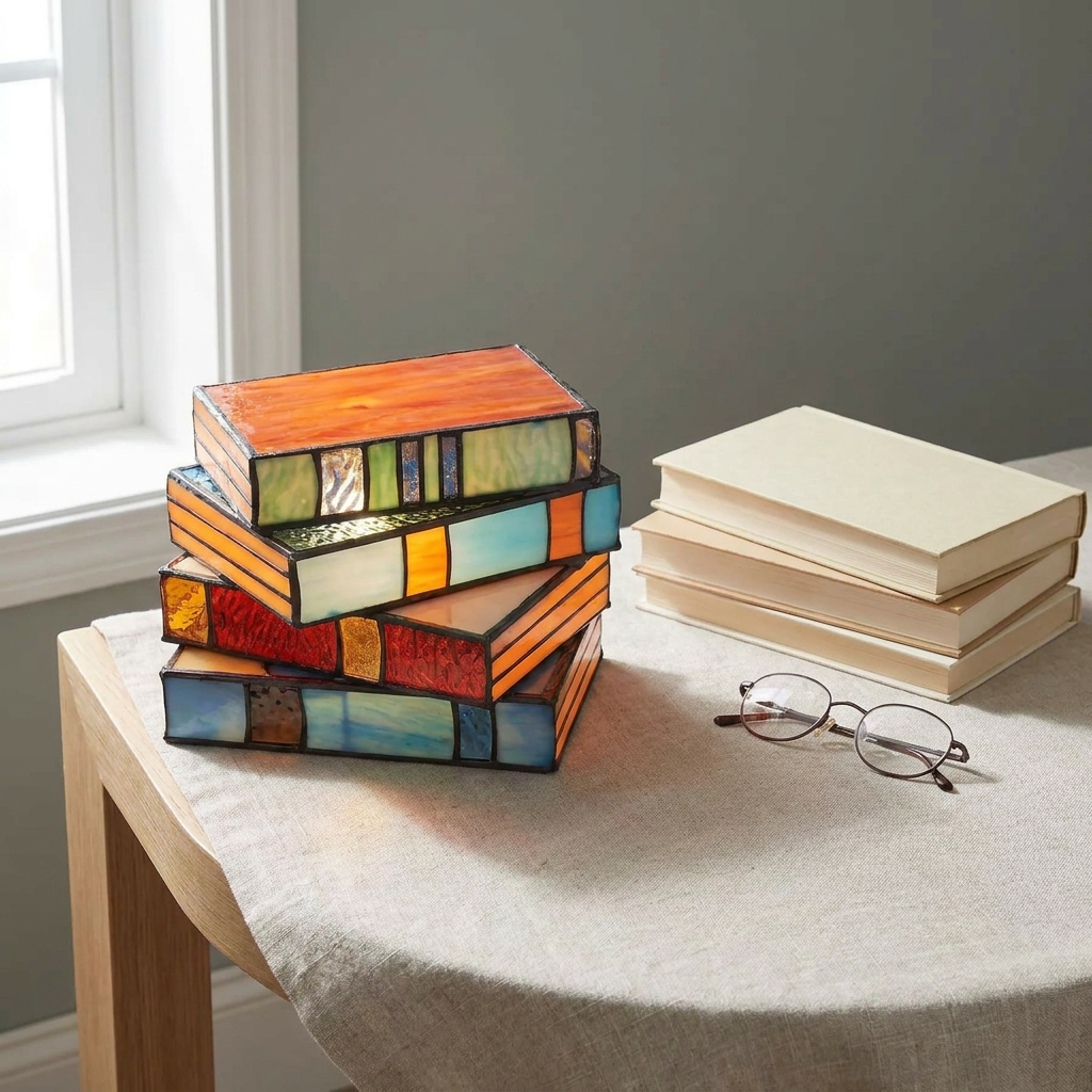 Artisan Stained Glass Table Lamp with Warm Ambient Glow