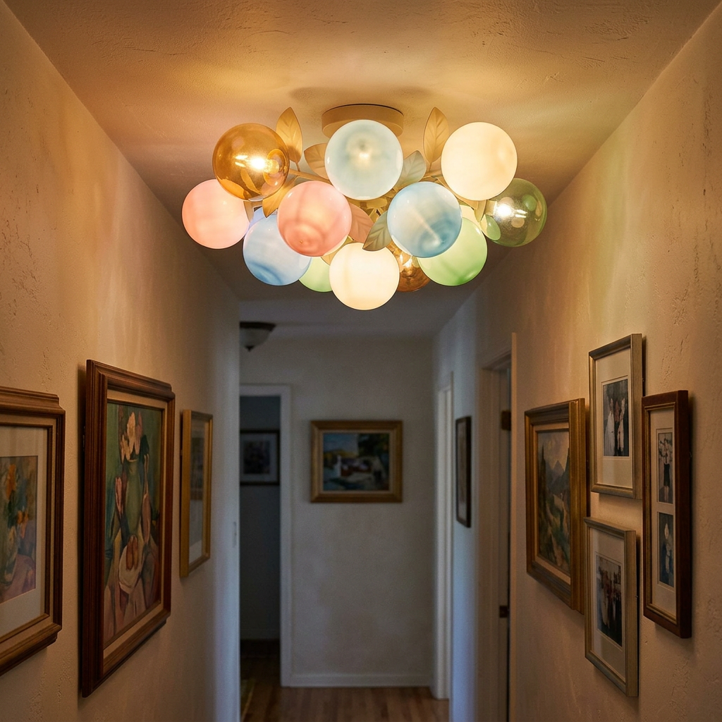 multicolored glass spheres