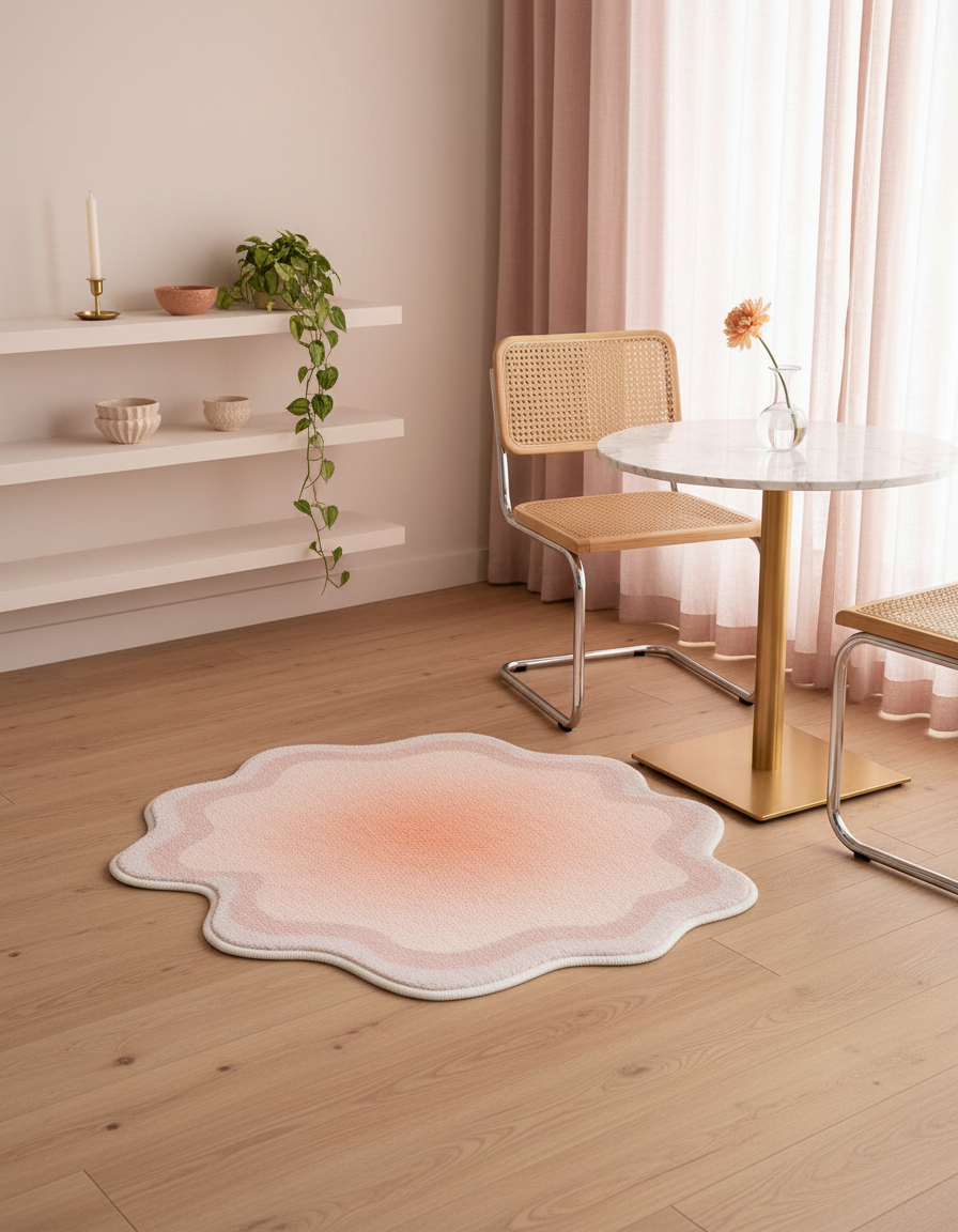 Pastel Wolk Tapijt | Zacht Polyester Vloerkleed met Antislip Onderkant | Gezellige Aanvulling voor Esthetische Slaapkamers