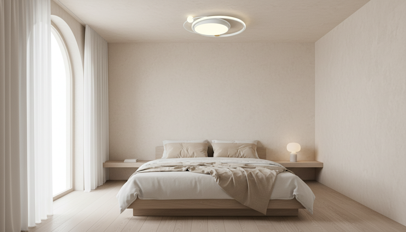 Nordic Minimalist | Flush Mount Ceiling Light with Integrated LED | Sleek Design for Uniform Indoor Illumination