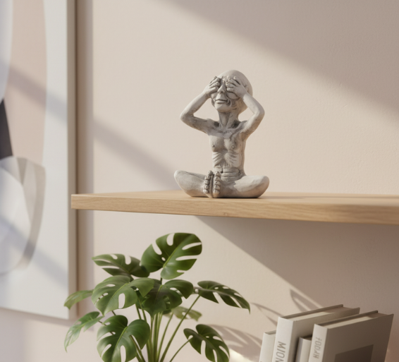 Whimsical Alien Statue | Resin Garden Decor with UV Protection | Playful Garden Ornament for Indoor & Outdoor Spaces
