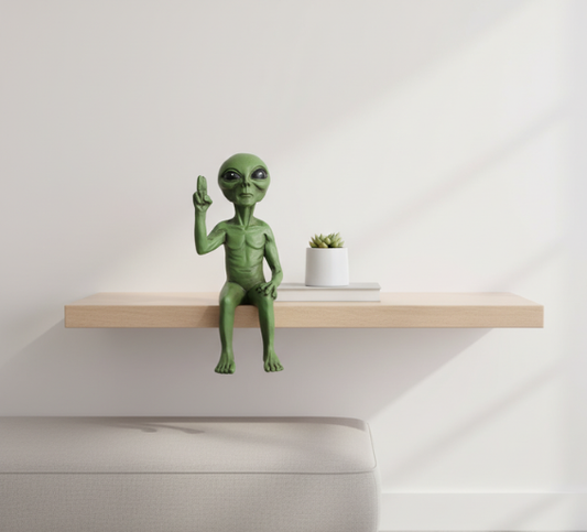 Whimsical Alien Statue | Resin Garden Decor with UV Protection | Playful Garden Ornament for Indoor & Outdoor Spaces