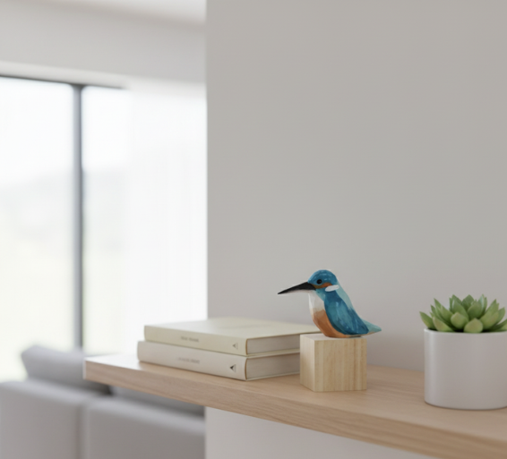 Natural Joy | Handcrafted Bird Figurine in Sustainable Balsa Wood | Unique Home Decor Accent for Nature Lovers