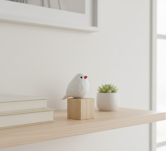 Natural Joy | Handcrafted Bird Figurine in Sustainable Balsa Wood | Unique Home Decor Accent for Nature Lovers