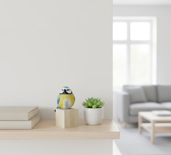 Natural Joy | Handcrafted Bird Figurine in Sustainable Balsa Wood | Unique Home Decor Accent for Nature Lovers