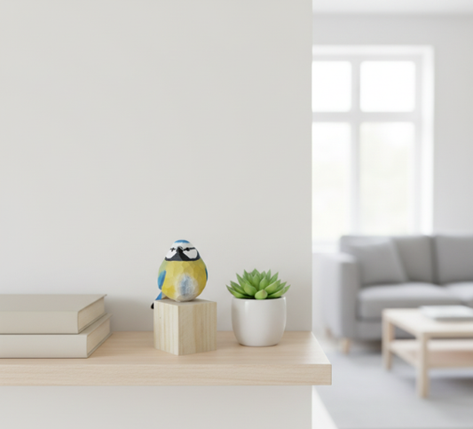 Natural Joy | Handcrafted Bird Figurine in Sustainable Balsa Wood | Unique Home Decor Accent for Nature Lovers