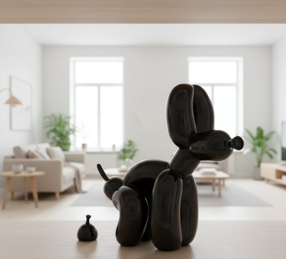 Artistic Balloon Dog Sculpture | Modern Resin Decor Accent with Durable Finish | Unique Home Accessory for Contemporary Interiors