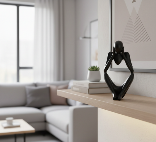 Abstract Decorative Sculpture | Handcrafted Resin Thinker Figure | Unique Table Decoration for Modern Spaces