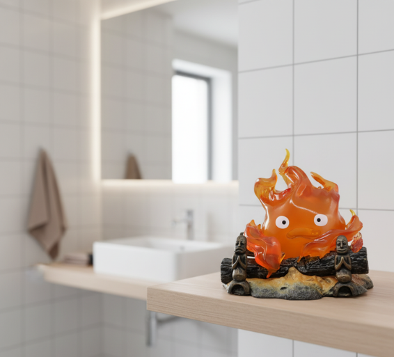 Cartoon Flame | Decorative Figure with Glow-in-the-Dark Feature | Whimsical Collectible for Indoor Display