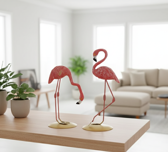 Elegant Resin Flamingo Decorative Figure | Modern Design for Positive Energy in Home Decor