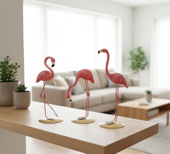 Elegant Resin Flamingo Decorative Figure | Modern Design for Positive Energy in Home Decor