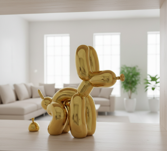 Artistic Balloon Dog Sculpture | Modern Resin Decor Accent with Durable Finish | Unique Home Accessory for Contemporary Interiors