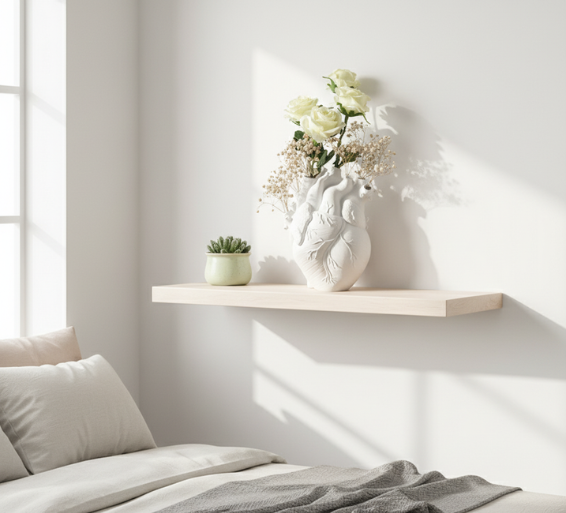 Heart-Shaped Ceramic Vase | Unique Home Decor with Durable Design | Perfect for Stylish Dry Plant Arrangements