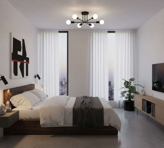 Industrial Iron | Flush Mount Ceiling Light with 6-Head Design | Adjustable Brightness for Modern Home Decor 1