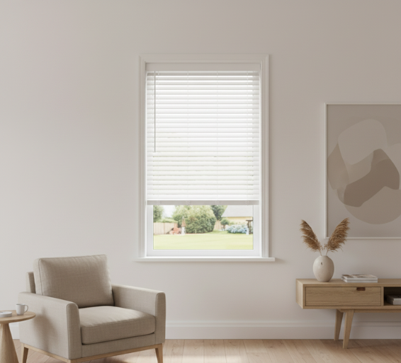 Indoor Vinyl Mini Blinds | Cordless Design with L-Shaped Slats | Enhanced Privacy for Home Decor
