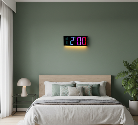 LED Digital Wall Clock | Large 16-Inch High-Contrast Display with Remote Control | Date & Temperature for Effortless Timekeeping