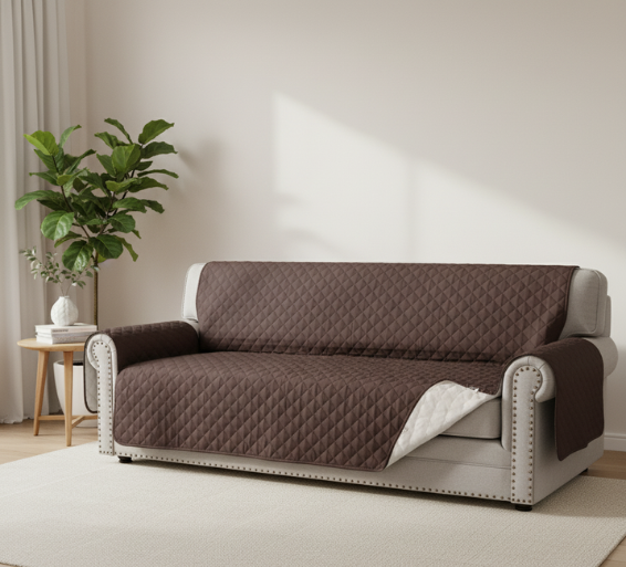 Premium Waterproof Sofa Cover | Quilted Slipcover for Dogs & Kids | Anti-Wear Protection for All Sofa Types