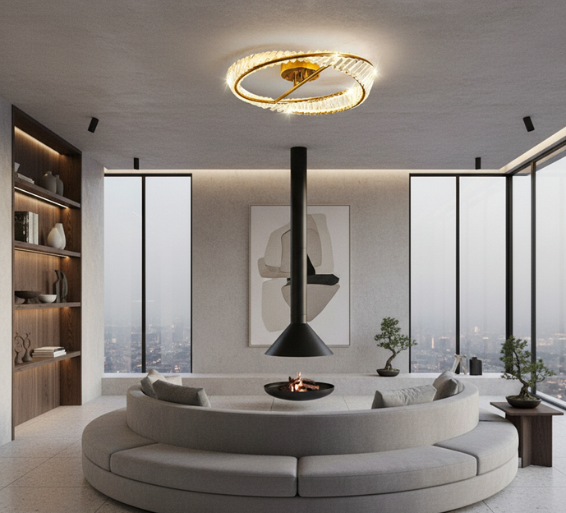 Luxury Crystal Ceiling Lamp | Dimmable LED Flush Mount Ceiling Light for Elegant Ambiance in Living Rooms and Bedrooms 0