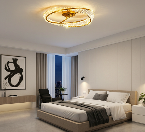 Luxury Crystal Ceiling Lamp | Dimmable LED Flush Mount Ceiling Light for Elegant Ambiance in Living Rooms and Bedrooms 1
