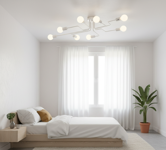 Modern Loft Style | Flush Mount Ceiling Light with Vintage Iron Design | Adjustable Brightness for Enhanced Ambiance 1