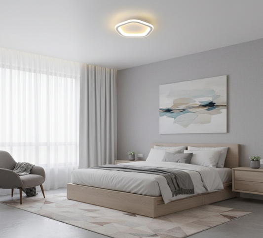 Modern Minimalist Flush Mount Ceiling Light with Remote & Dimming | Elegant Illumination for Hallways and Balconies 0