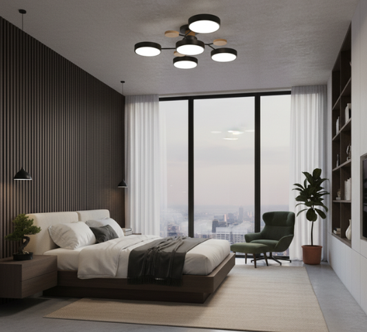 Modern Minimalist Flush Mount Ceiling Light with Variable Colors | Energy-Efficient LED Fixture for Stylish Living Spaces 0