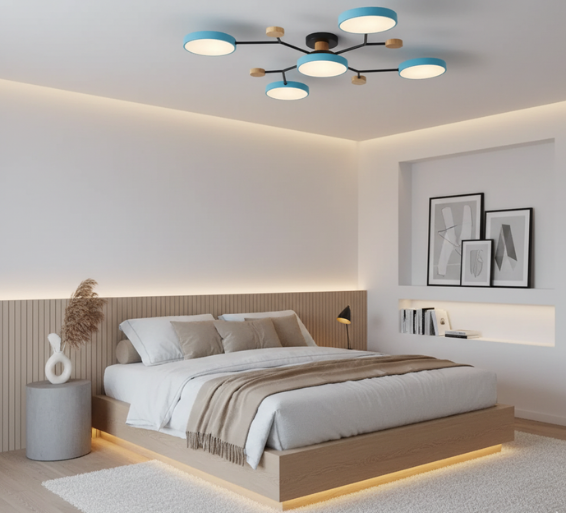 Modern Minimalist Flush Mount Ceiling Light with Variable Colors | Energy-Efficient LED Fixture for Stylish Living Spaces 2