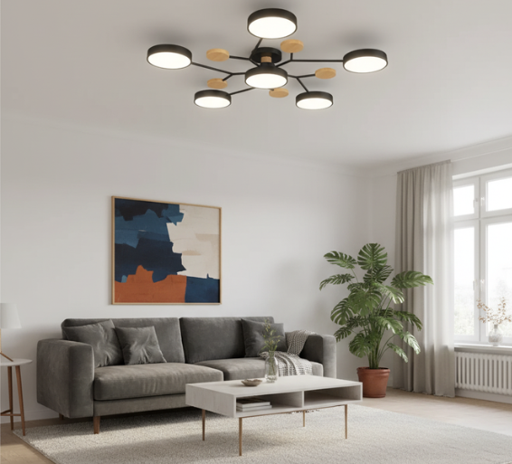 Modern Minimalist Flush Mount Ceiling Light with Variable Colors | Energy-Efficient LED Fixture for Stylish Living Spaces 9