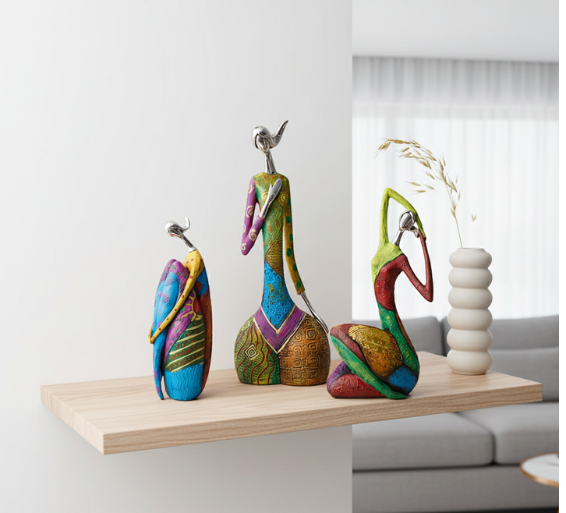 Exotic Afro-Africa | Female Figurine in Premium Resin with Intricate Details | Unique Artwork for Vibrant Home Decor