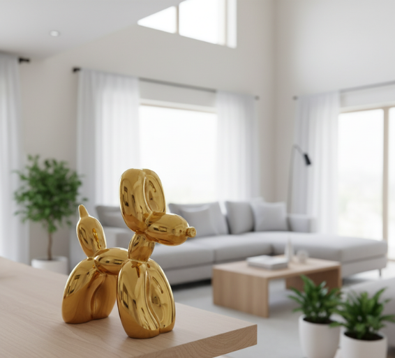 Artistic Balloon Dog Sculpture | Modern Resin Decor Accent with Durable Finish | Unique Home Accessory for Contemporary Interiors