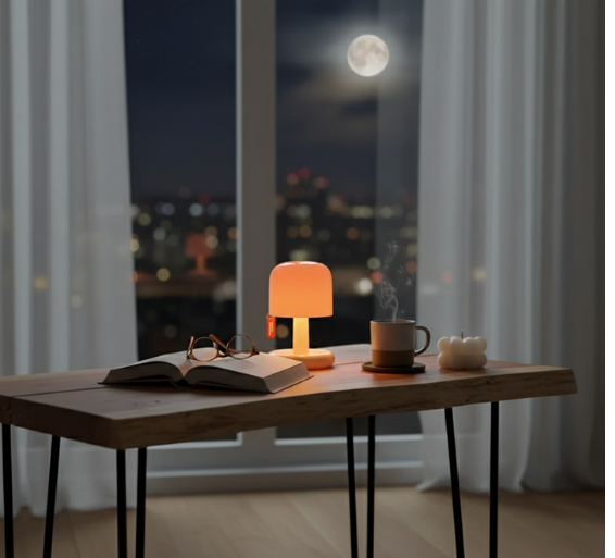 SunsetGlow | Elegant USB Rechargeable Small Table Lamp for Bedroom