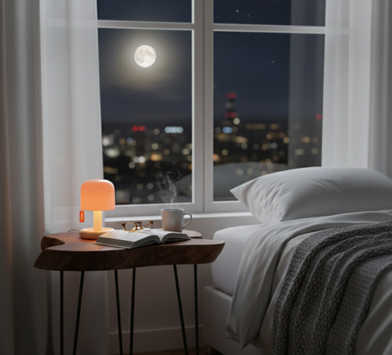 SunsetGlow | Elegant USB Rechargeable Small Table Lamp for Bedroom