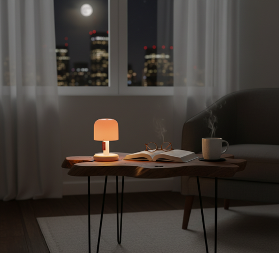 SunsetGlow | Elegant USB Rechargeable Small Table Lamp for Bedroom
