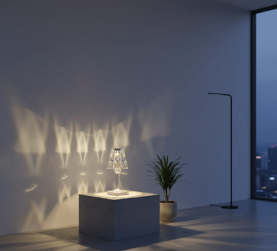Elegant Battery Operated Crystal Table Lamp with Touch Control