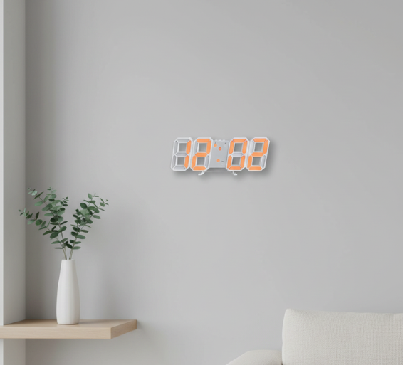 LumiSync | Modern Digital Wall Clock with Dimmable LED Lighting | Stylish Wall Clock Decor for Home and Office