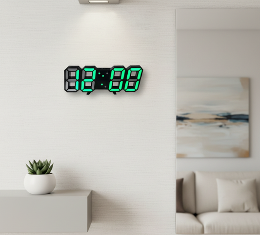 LumiSync | Modern Digital Wall Clock with Dimmable LED Lighting | Stylish Wall Clock Decor for Home and Office