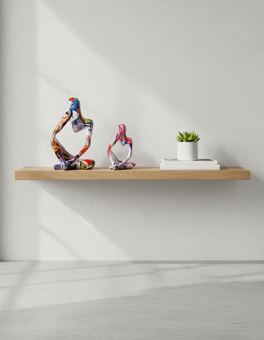Abstract Decorative Sculpture | Handcrafted Resin Thinker Figure | Unique Table Decoration for Modern Spaces