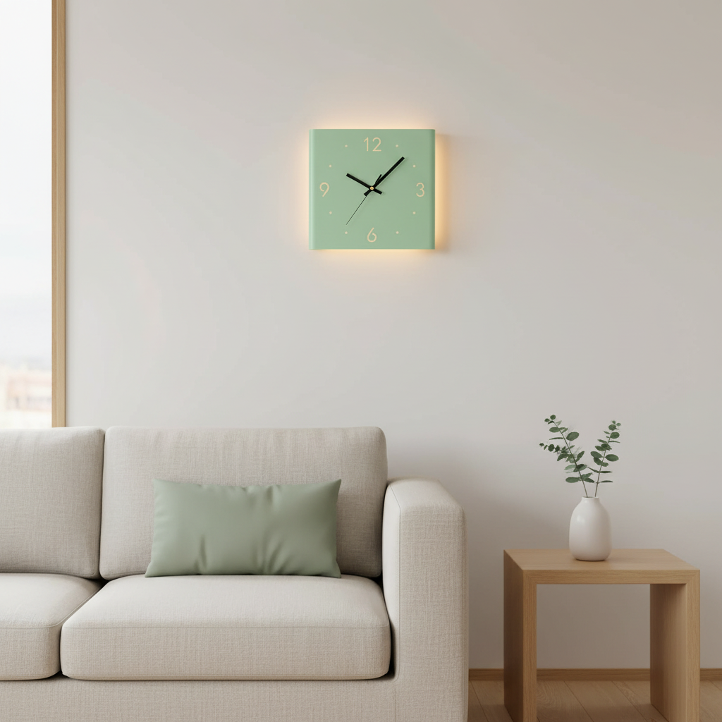 Modern Wall Clock | Double-Sided Square Design with Illuminated Display | Stylish Wall Clock Decor for Any Space