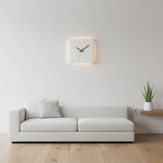 Modern Wall Clock | Double-Sided Square Design with Illuminated Display | Stylish Wall Clock Decor for Any Space
