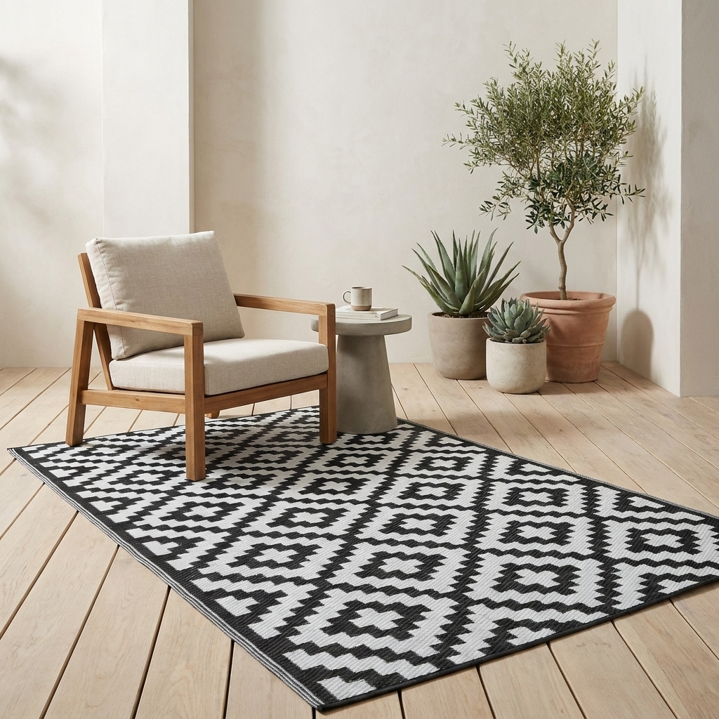 Reversible Outdoor Rug Geometric lifestyle