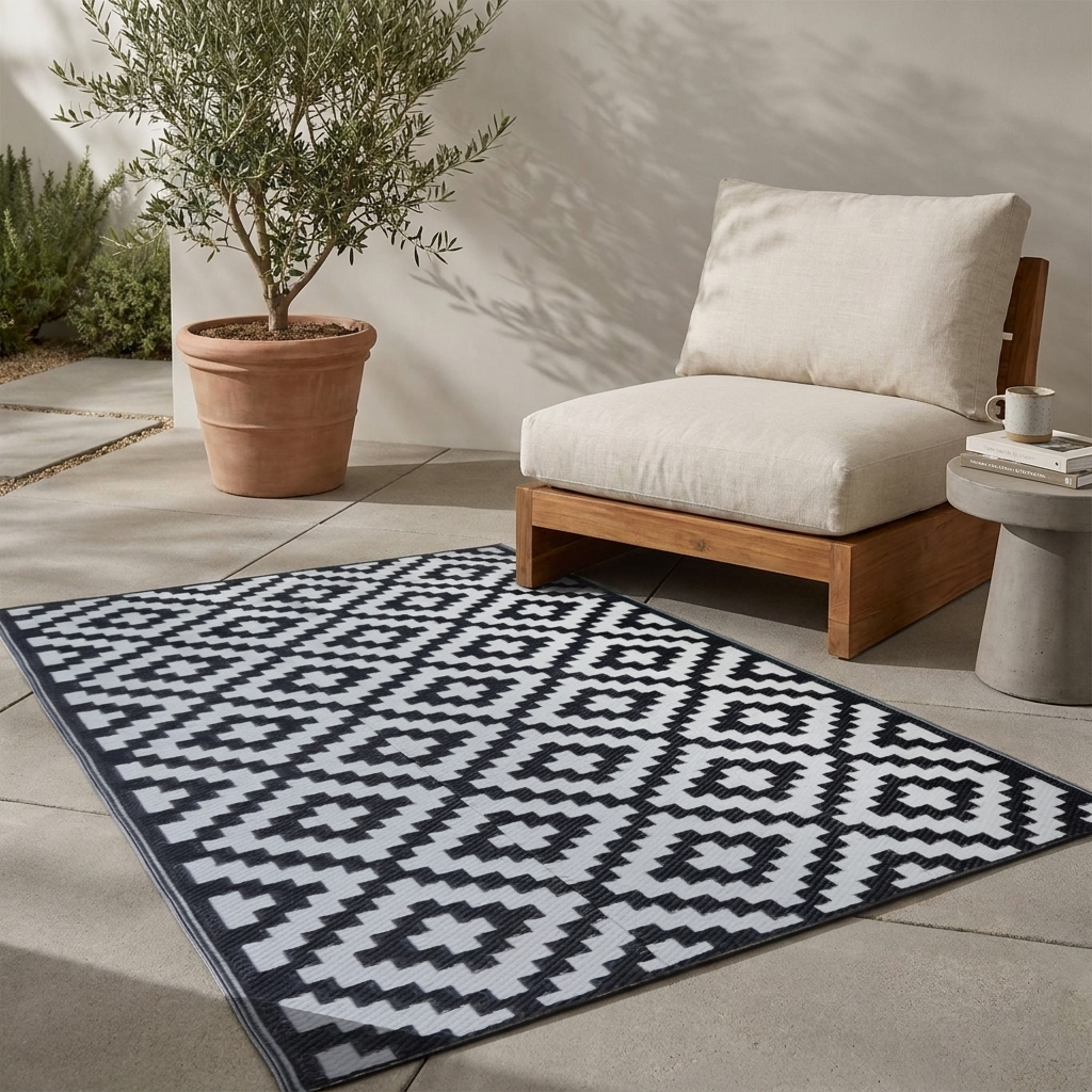 Reversible Outdoor Rug Geometric lifestyle