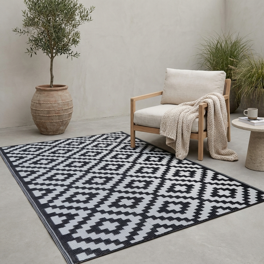 Reversible Outdoor Rug Geometric lifestyle