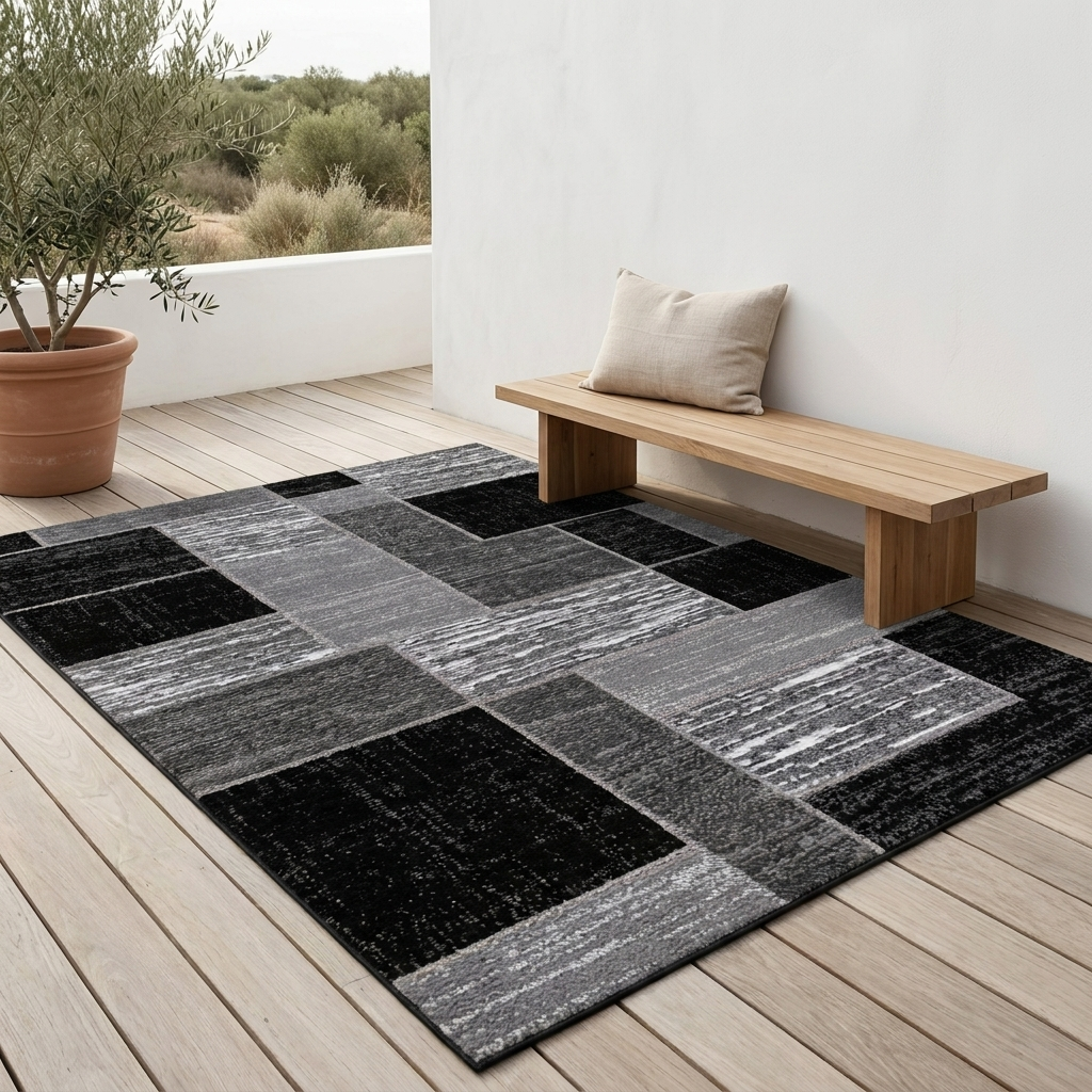 Coastal Grid Outdoor Rug