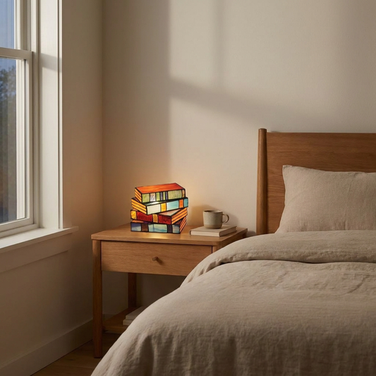 Artisan Stained Glass Table Lamp with Warm Ambient Glow
