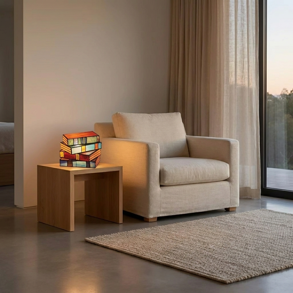 Artisan Stained Glass Table Lamp with Warm Ambient Glow