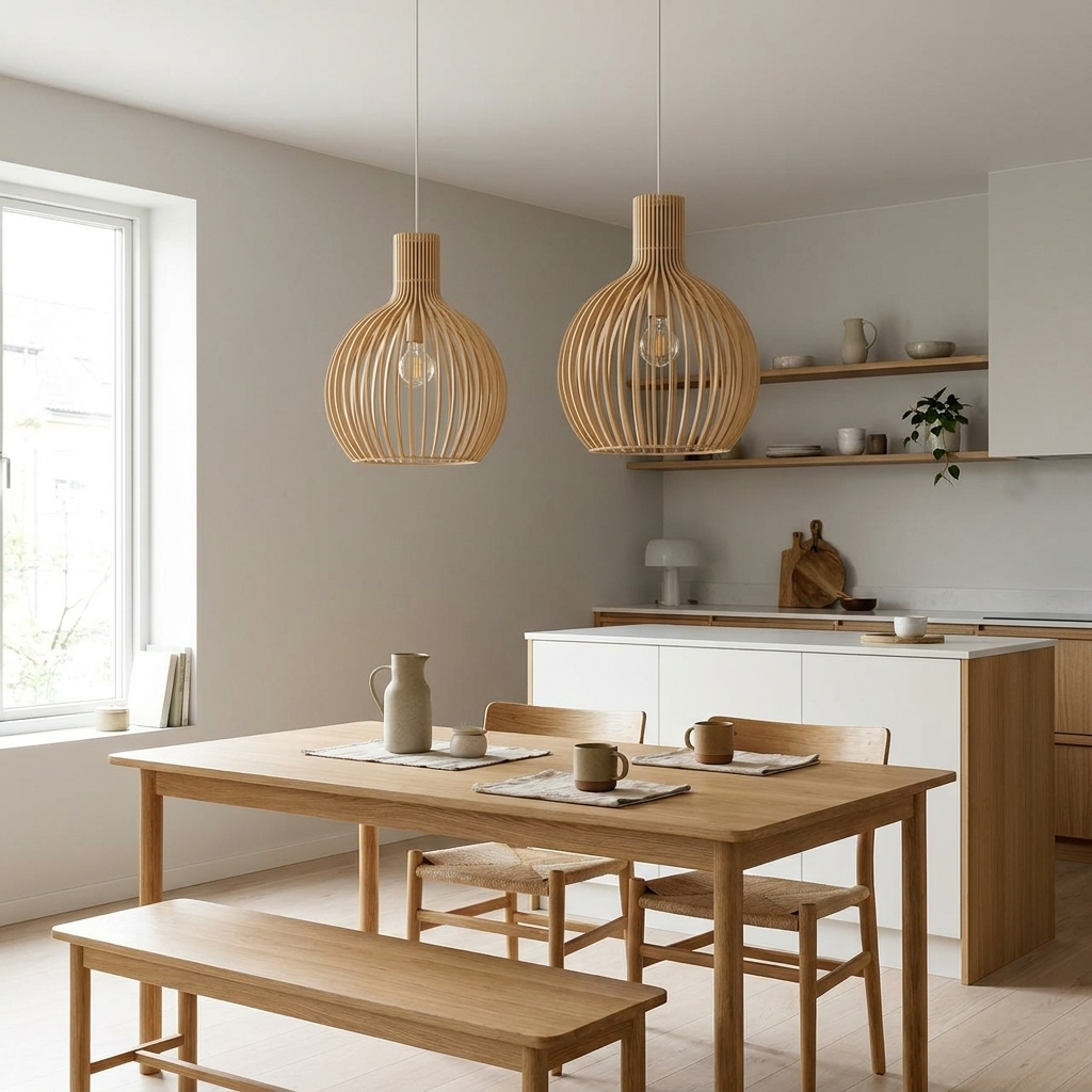 Artisan Wooden Pendant Light lifestyle