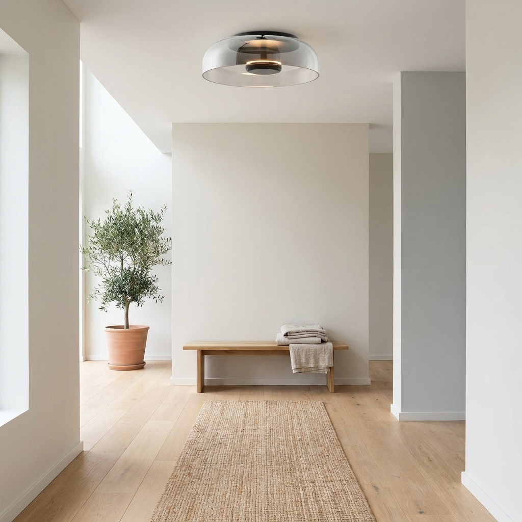 Elegant Modern Flush Mount Ceiling Light with Glass Dome - lifestyle 1